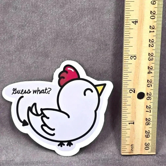 Guess What Chicken Butt? Funny Humor Laptop Decal Stationary Sticker - Picture 4 of 4